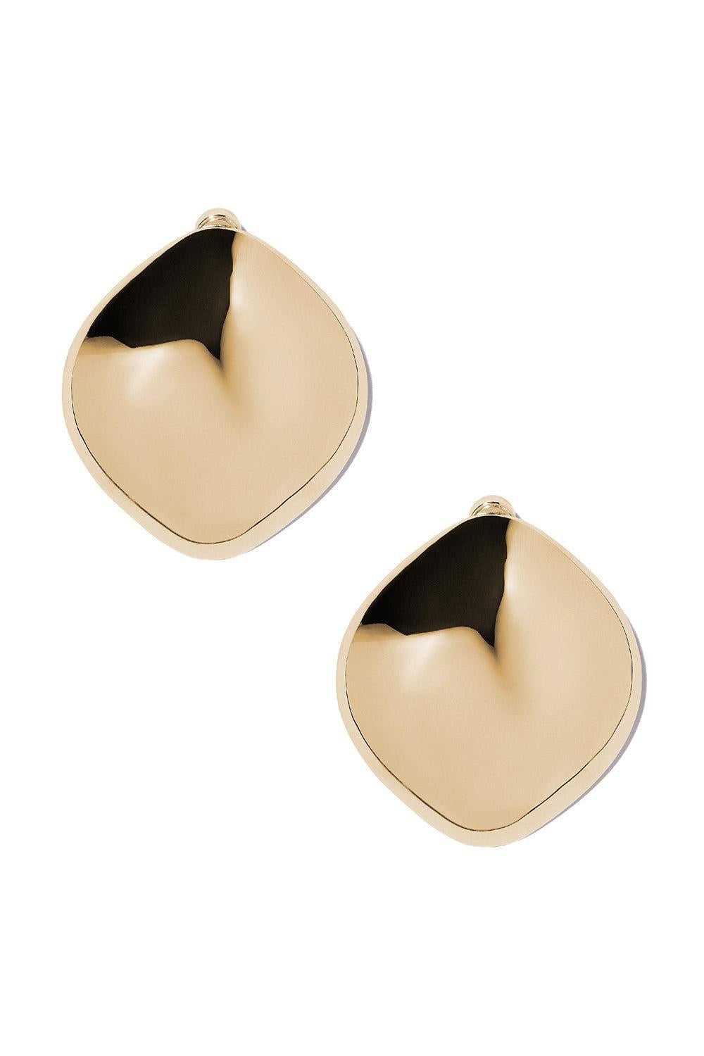 JENNIFER FISHER-Puffy Cushion Earrings-YELLOW GOLD