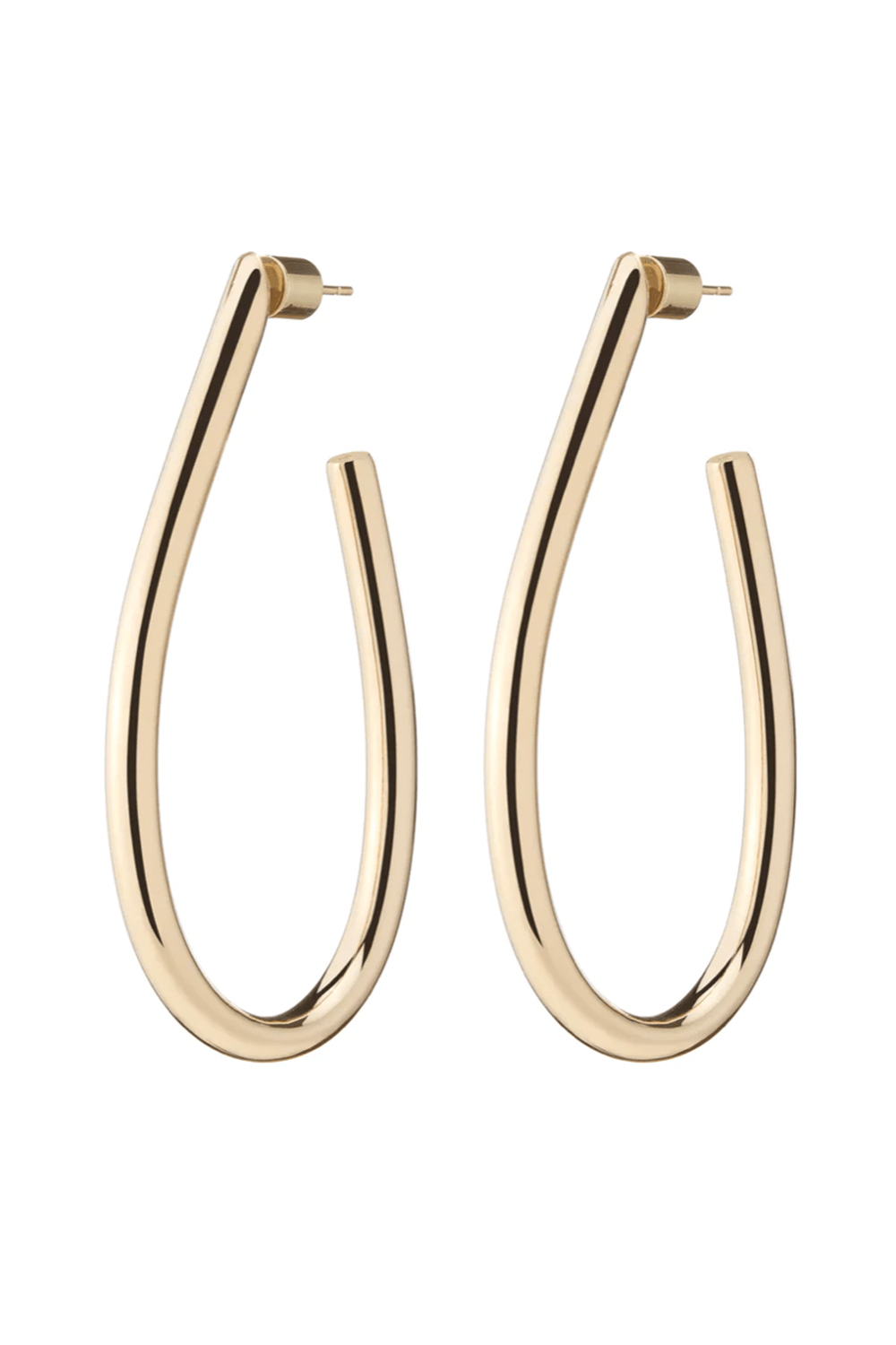 JENNIFER FISHER-Teardrop Lilly Hoop Earrings - 2"-YELLOW GOLD