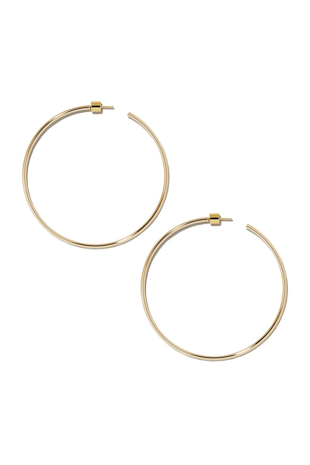 JENNIFER FISHER-Thread Hoop Earrings - 2.5in-YELLOW GOLD