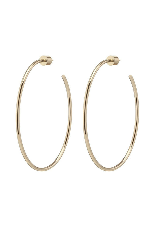JENNIFER FISHER-Thread Hoop Earrings - 2in-YELLOW GOLD