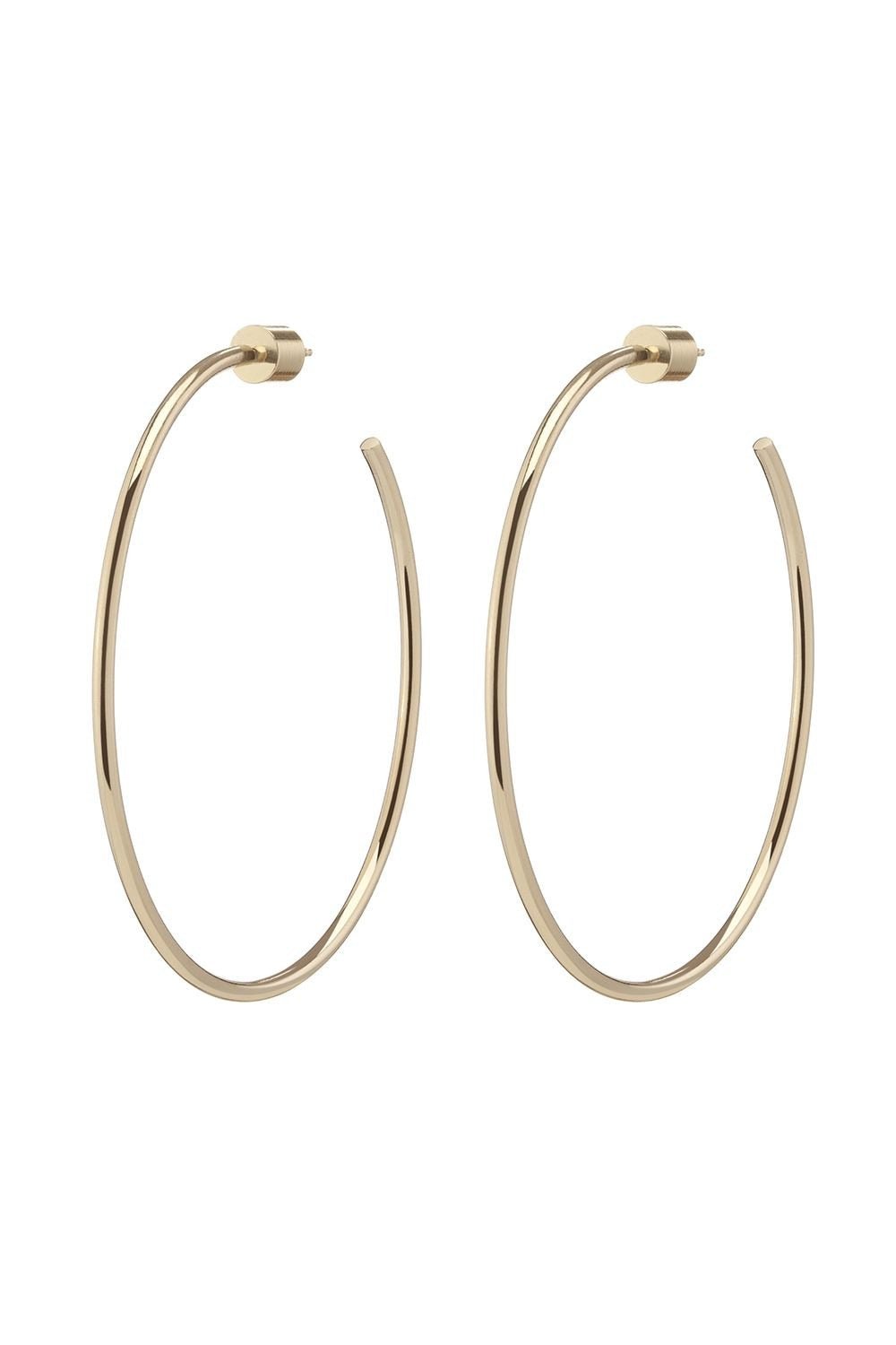 JENNIFER FISHER-Thread Hoop Earrings - 2in-YELLOW GOLD