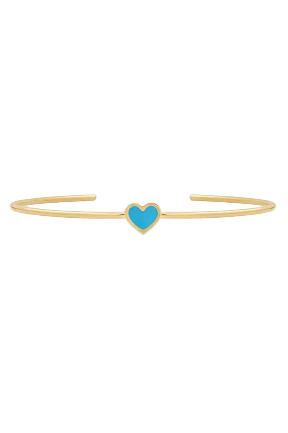 Turquoise Inlay Heart Cuff-YELLOW GOLD-JEWELRYFINE JEWELBRACELET O-JENNIFER MEYER