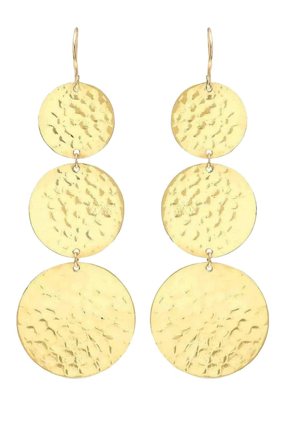 Graduated Hammered Disc Earrings-YELLOW GOLD-JEWELRYFINE JEWELEARRING-JENNIFER MEYER