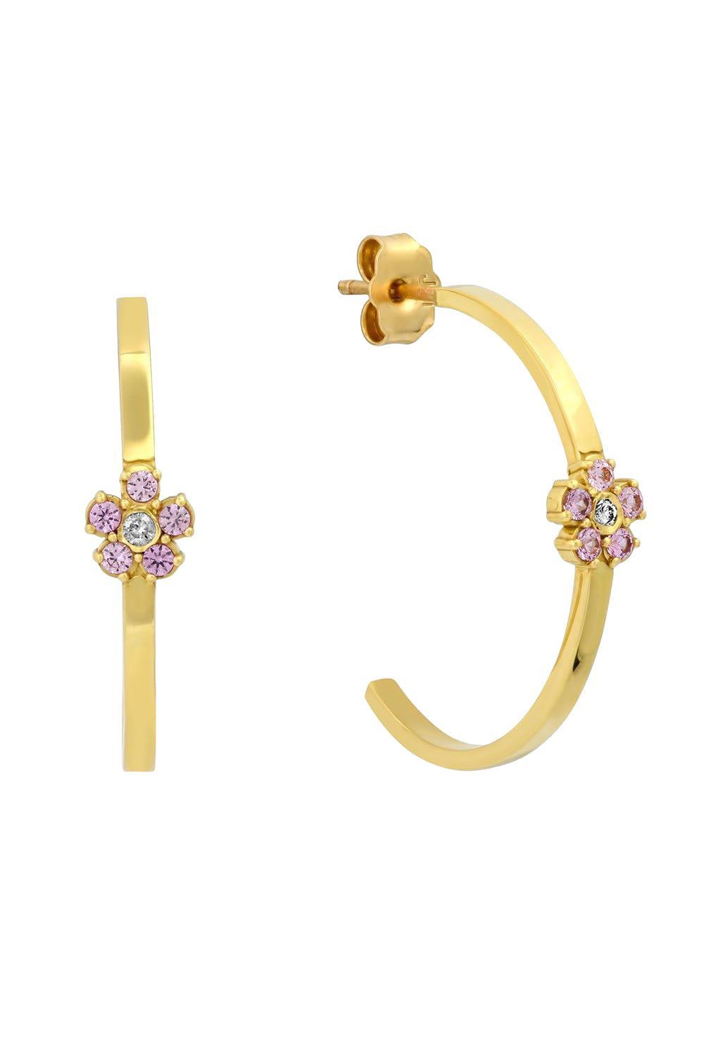 Small Flower Hoop Earrings-YELLOW GOLD-JEWELRYFINE JEWELEARRING-JENNIFER MEYER