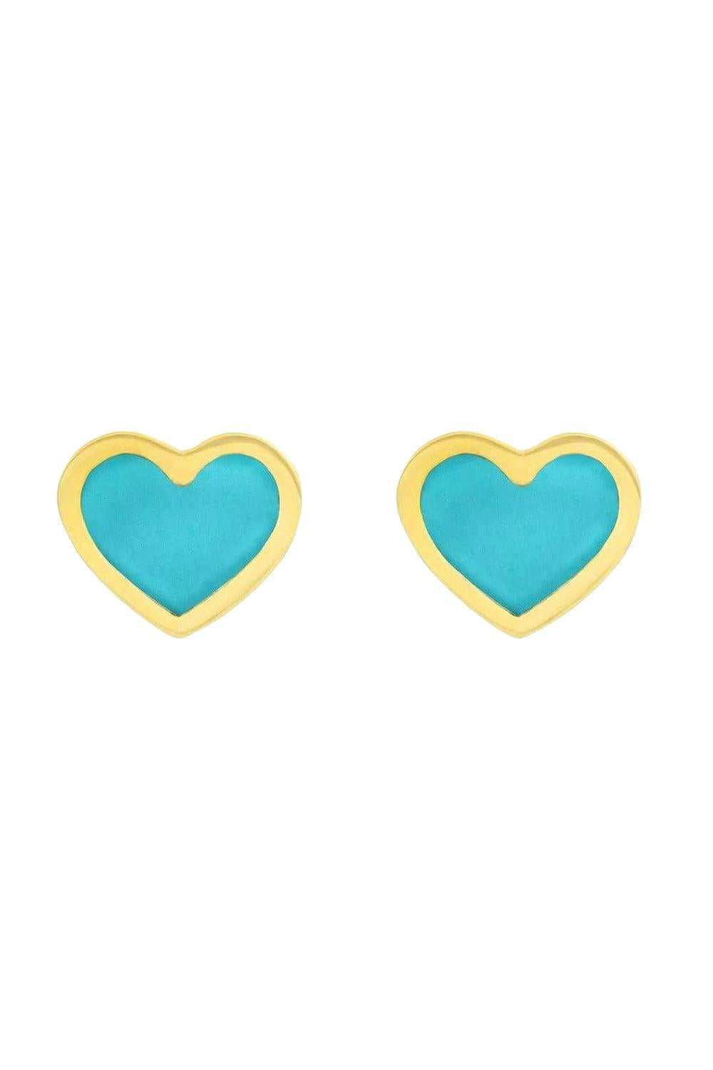 XS Turquoise Inlay Heart Studs-YELLOW GOLD-JEWELRYFINE JEWELEARRING-JENNIFER MEYER