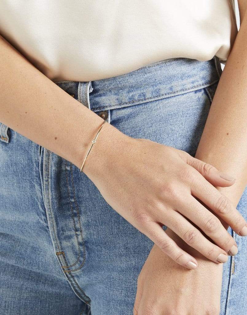 JENNIFER MEYER-Diamond Single Bezel Cuff-YELLOW GOLD