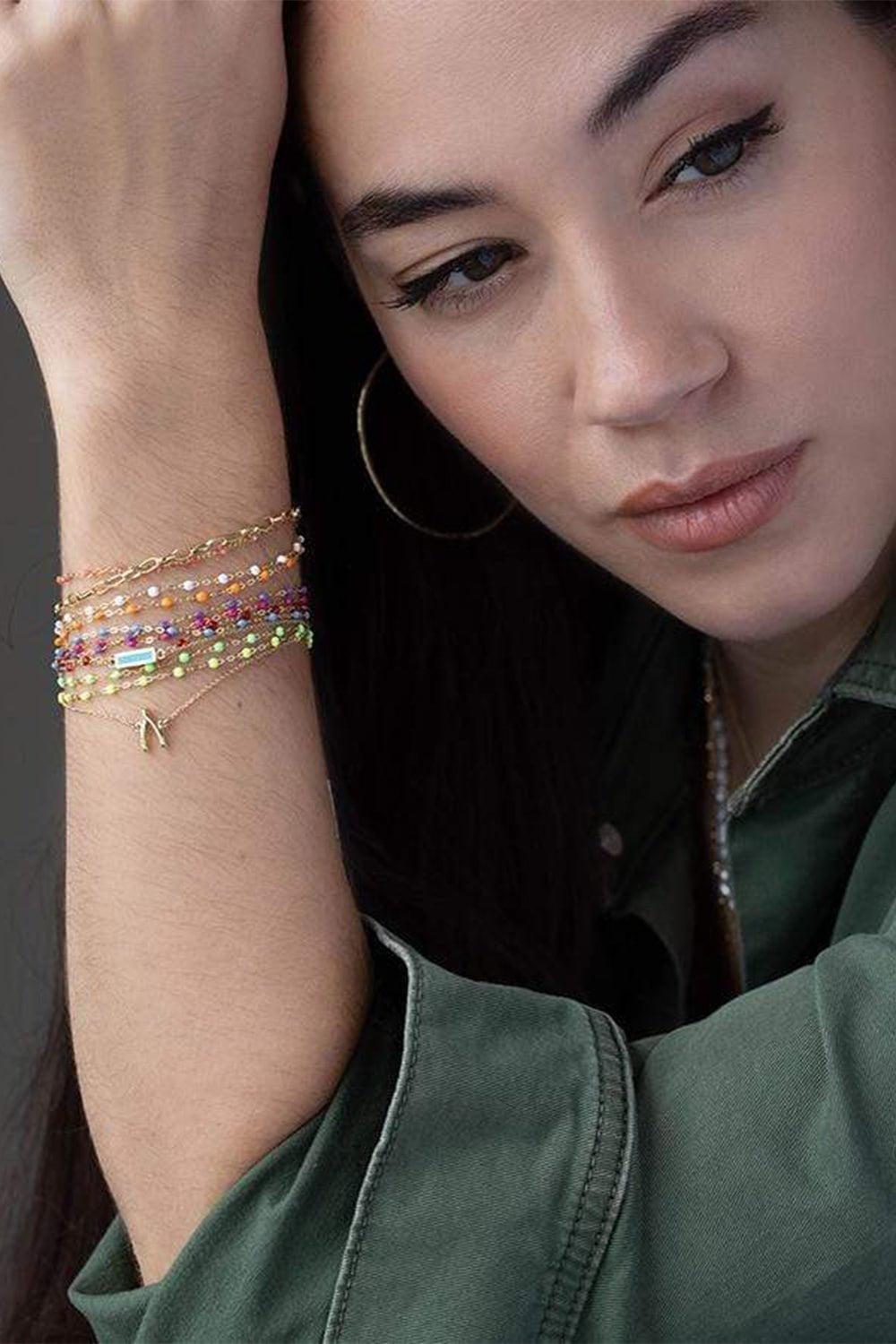 JENNIFER MEYER-Mini Wishbone Bracelet-YELLOW GOLD