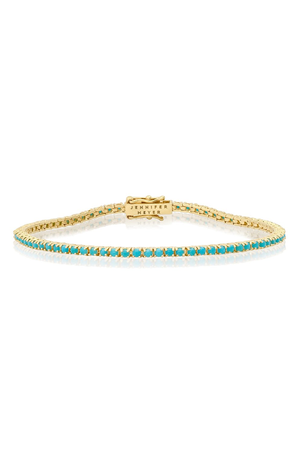 JENNIFER MEYER-Small Turquoise Tennis Bracelet-YELLOW GOLD