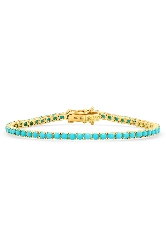 Turquoise Large 4 Prong Tennis Bracelet-YELLOW GOLD-JEWELRYFINE JEWELBRACELET O-JENNIFER MEYER