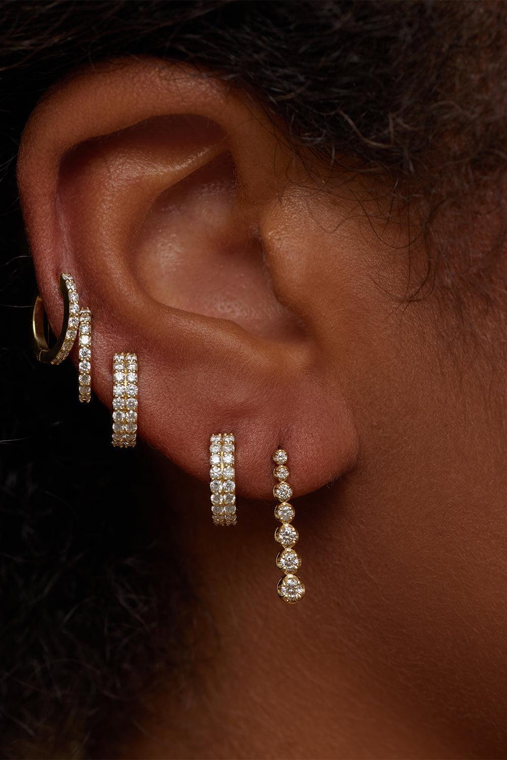 Diamond Mini Graduated Tennis Stud Earrings-YELLOW GOLD-JEWELRYFINE JEWELEARRING-JENNIFER MEYER