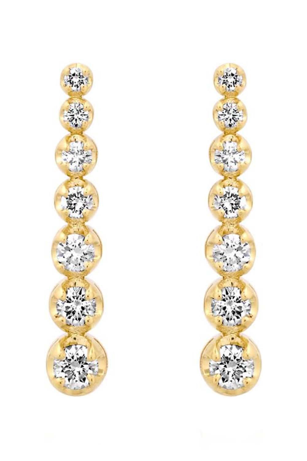 Diamond Mini Graduated Tennis Stud Earrings-YELLOW GOLD-JEWELRYFINE JEWELEARRING-JENNIFER MEYER