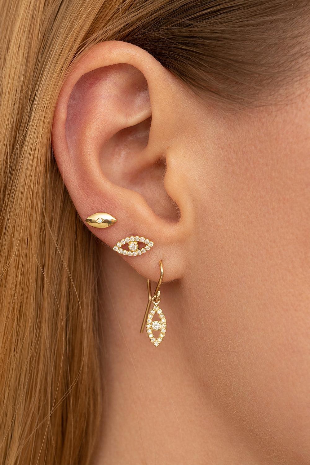 Diamond Mini Open Evil Eye Stud Earrings-YELLOW GOLD-JEWELRYFINE JEWELEARRING-JENNIFER MEYER