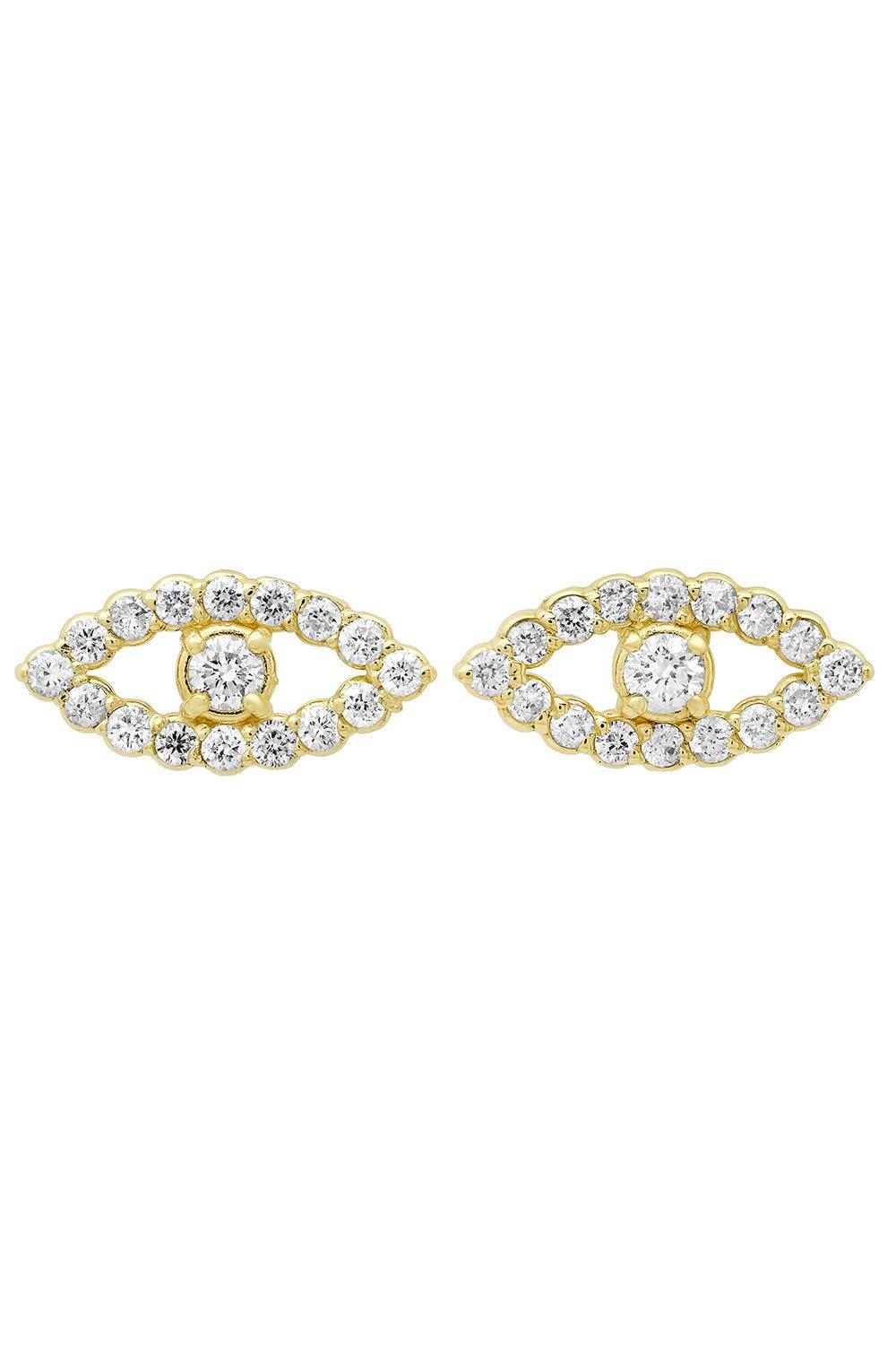 Diamond Mini Open Evil Eye Stud Earrings-YELLOW GOLD-JEWELRYFINE JEWELEARRING-JENNIFER MEYER