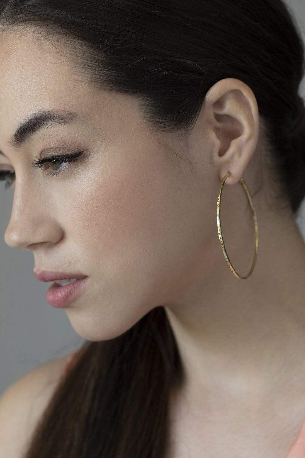 JENNIFER MEYER-Large Hammered Hoops-YELLOW GOLD