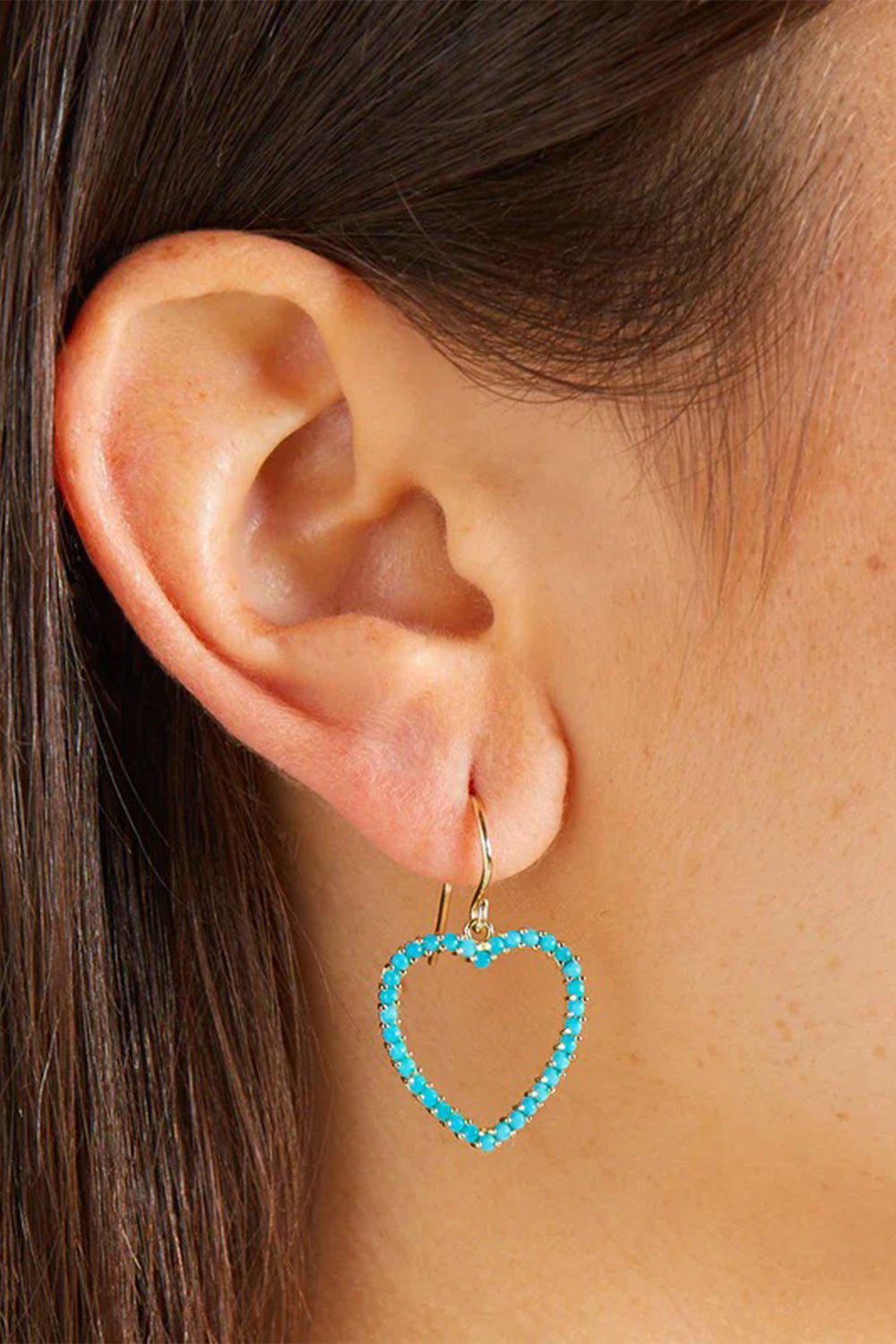 JENNIFER MEYER-Large Open Heart Drop Earrings-YELLOW GOLD