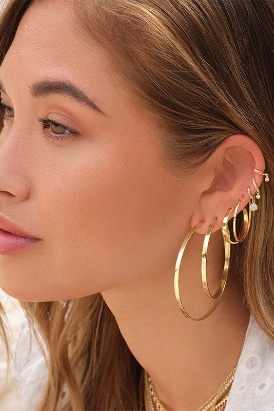 JENNIFER MEYER-Medium Ellen Hoops-YELLOW GOLD