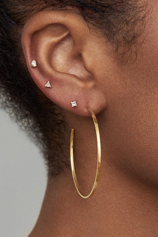 JENNIFER MEYER-Medium Thin Hoops-YELLOW GOLD