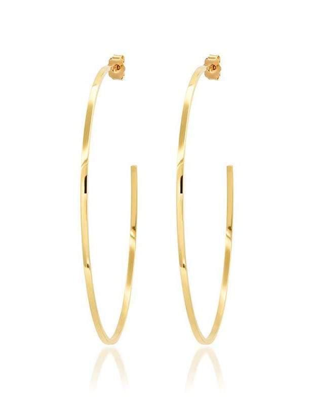 JENNIFER MEYER-Medium Thin Hoops-YELLOW GOLD