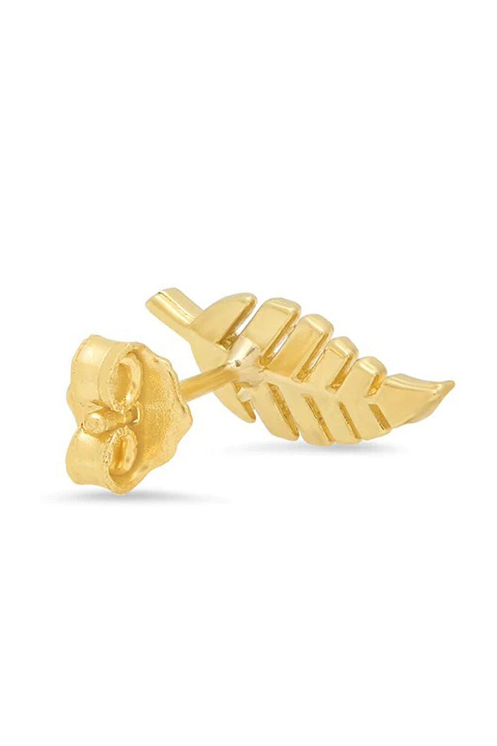 JENNIFER MEYER-Mini Diamond Leaf Studs-YELLOW GOLD
