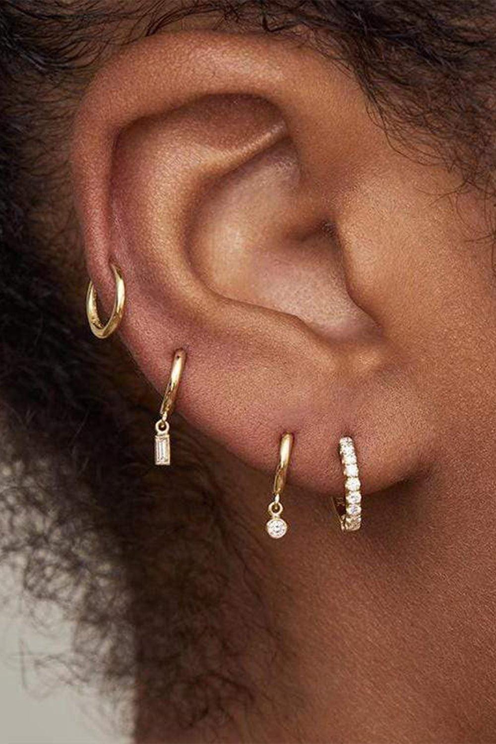 JENNIFER MEYER-Small Diamond Huggies-YELLOW GOLD