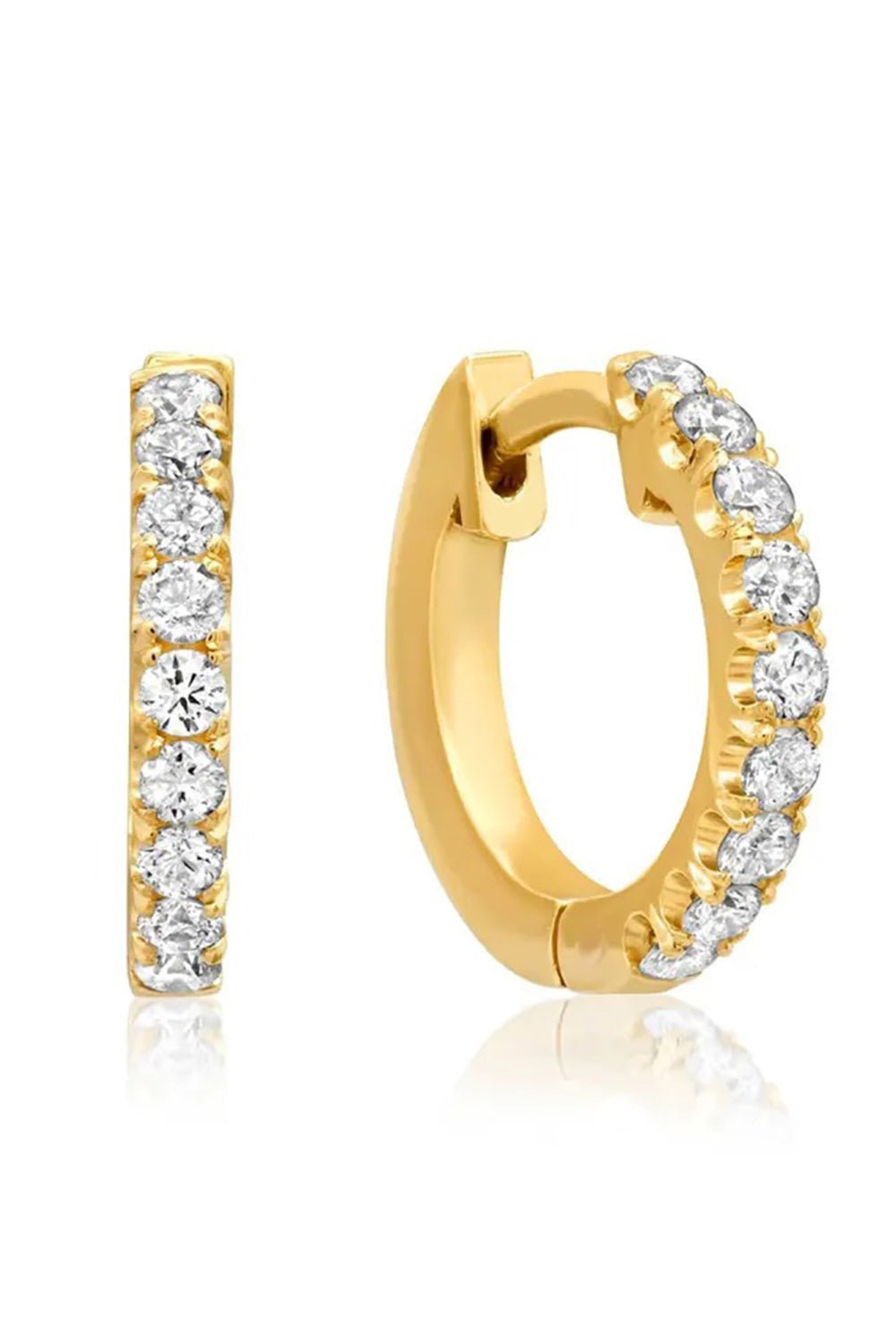 JENNIFER MEYER-Small Diamond Huggies-YELLOW GOLD