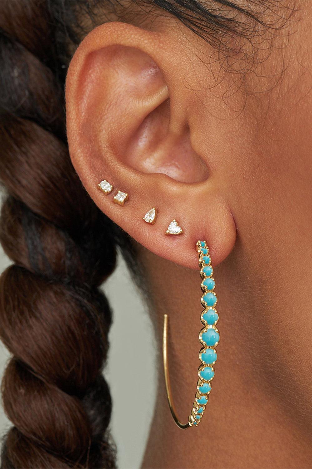 Turquoise Medium Graduated Hoop Earrings-YELLOW GOLD-JEWELRYFINE JEWELEARRING-JENNIFER MEYER