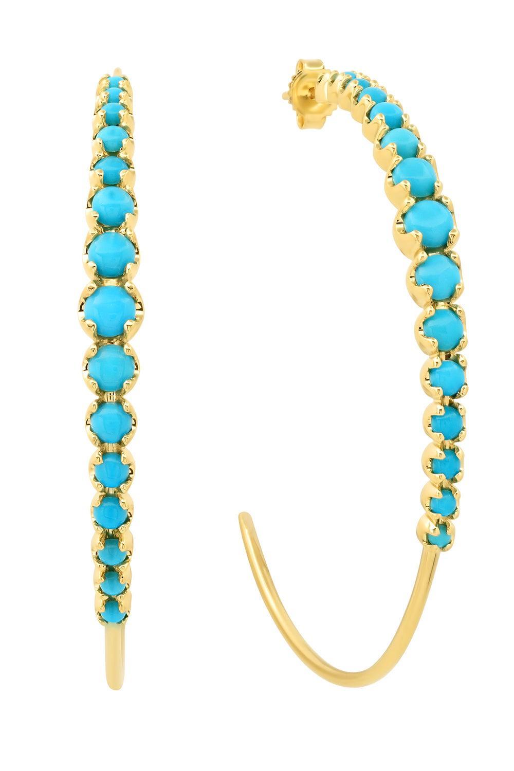 Turquoise Medium Graduated Hoop Earrings-YELLOW GOLD-JEWELRYFINE JEWELEARRING-JENNIFER MEYER