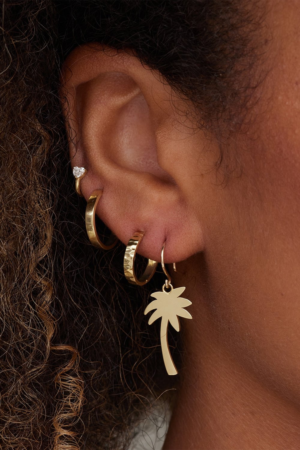 JENNIFER MEYER-Large Palm Tree Earrings-YELLOW GOLD