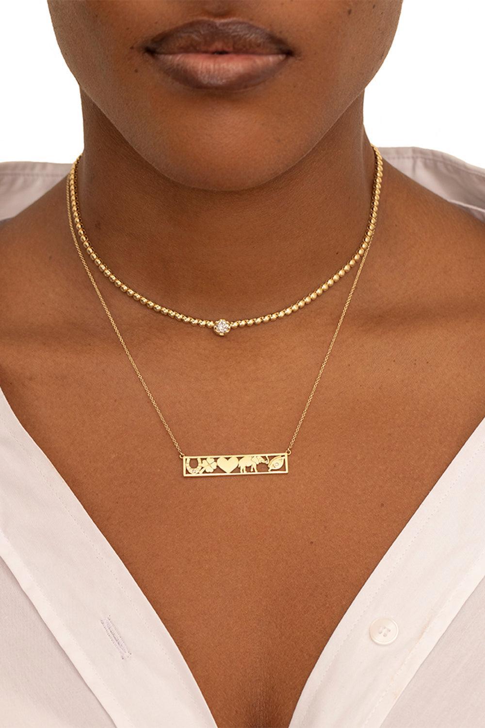 Diamond Good Luck Bar Necklace-YELLOW GOLD-JEWELRYFINE JEWELNECKLACE O-JENNIFER MEYER