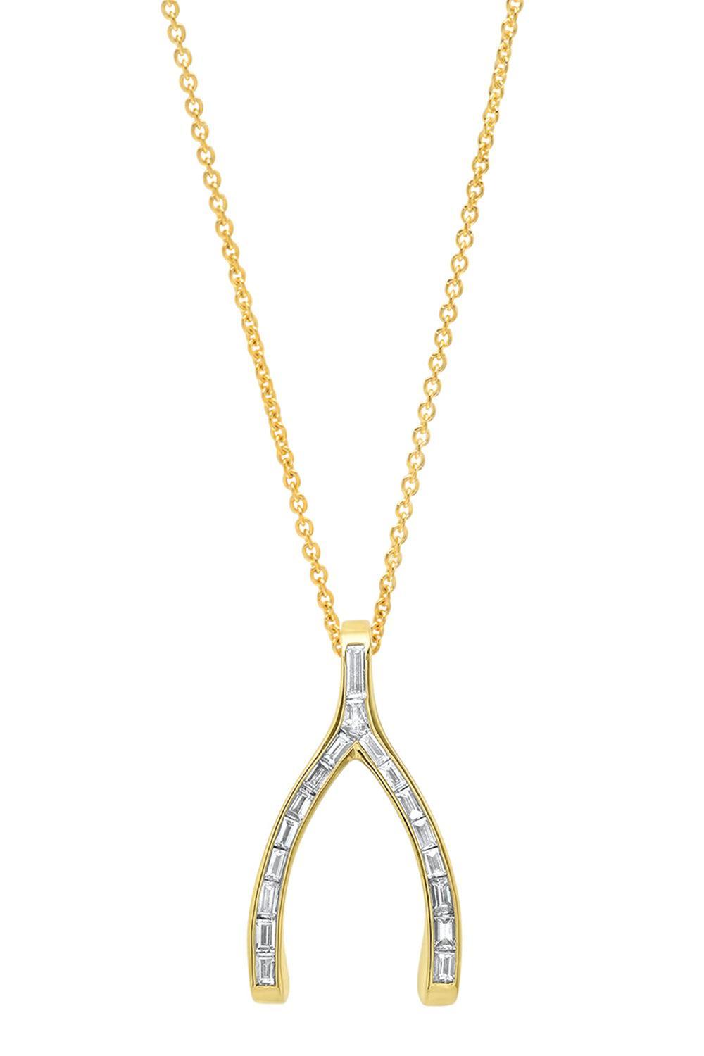 Diamond Large Baguette Wishbone Necklace-YELLOW GOLD-JEWELRYFINE JEWELNECKLACE O-JENNIFER MEYER