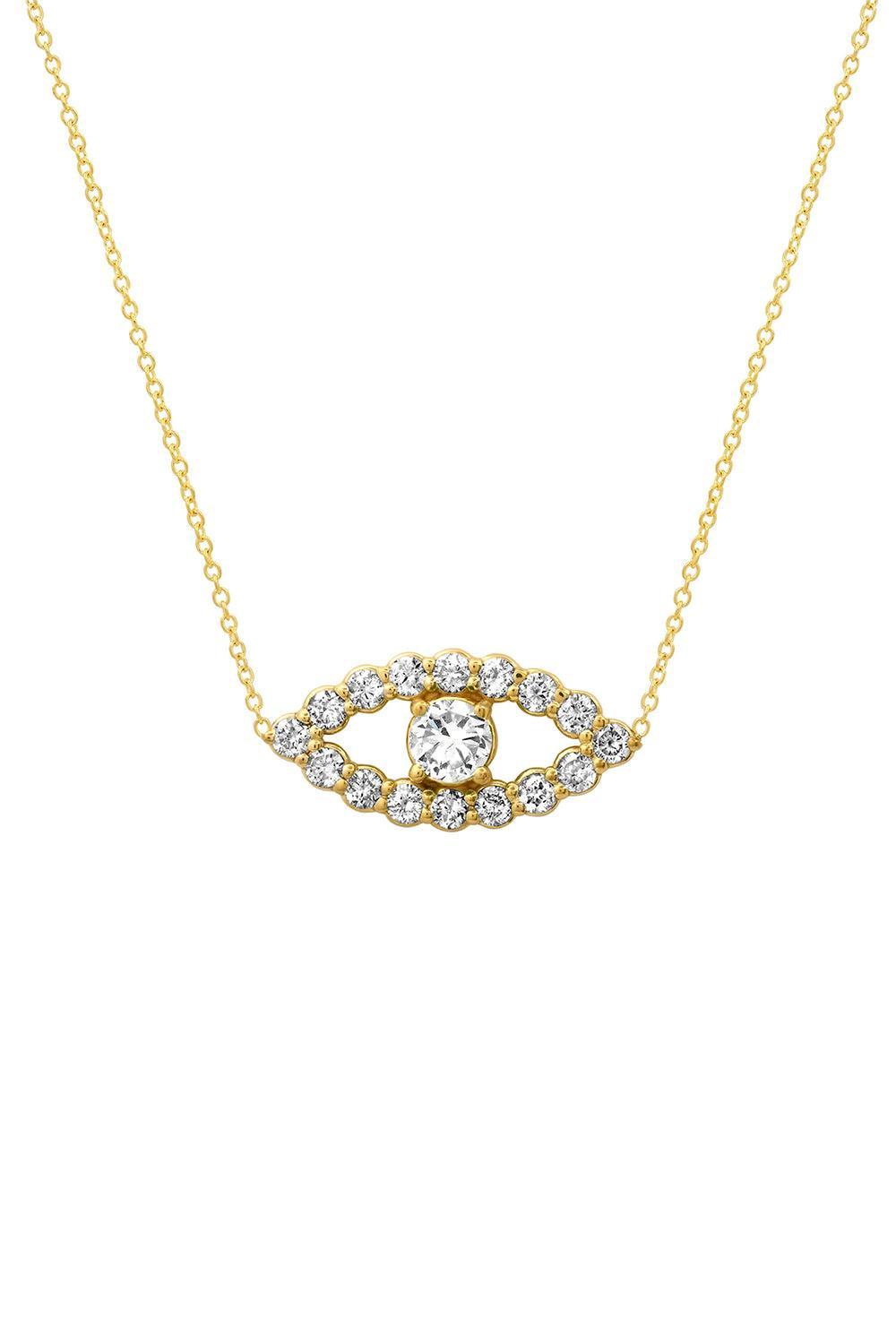 Diamond Medium Open Evil Eye Necklace-YELLOW GOLD-JEWELRYFINE JEWELNECKLACE O-JENNIFER MEYER