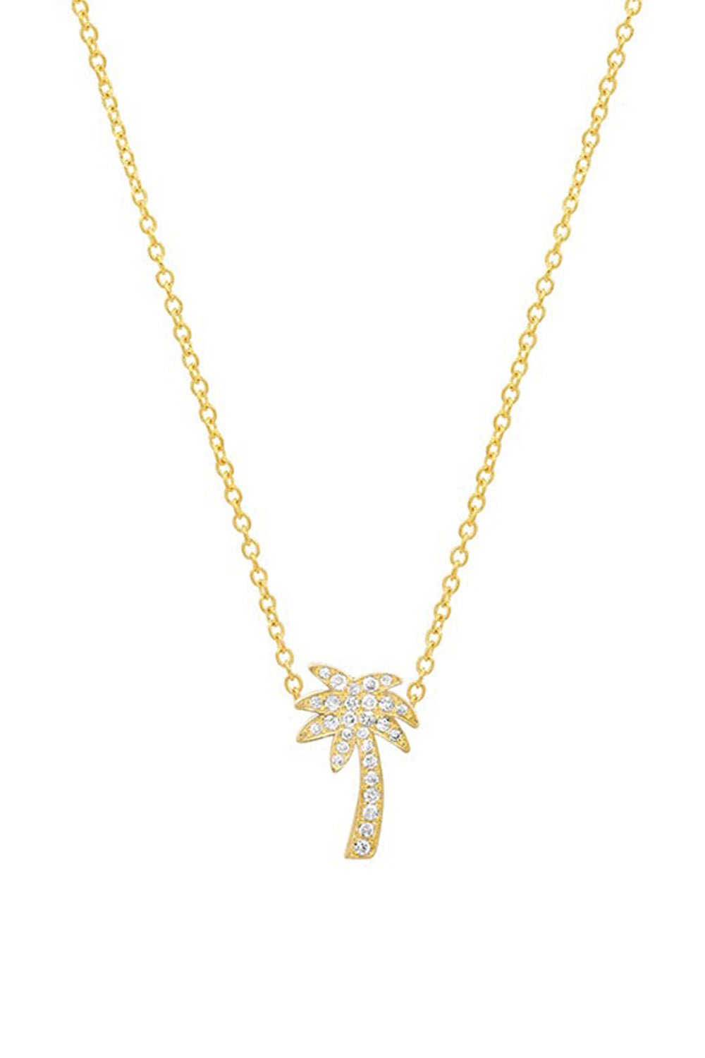 JENNIFER MEYER-Diamond Mini Palm Tree Necklace-YELLOW GOLD