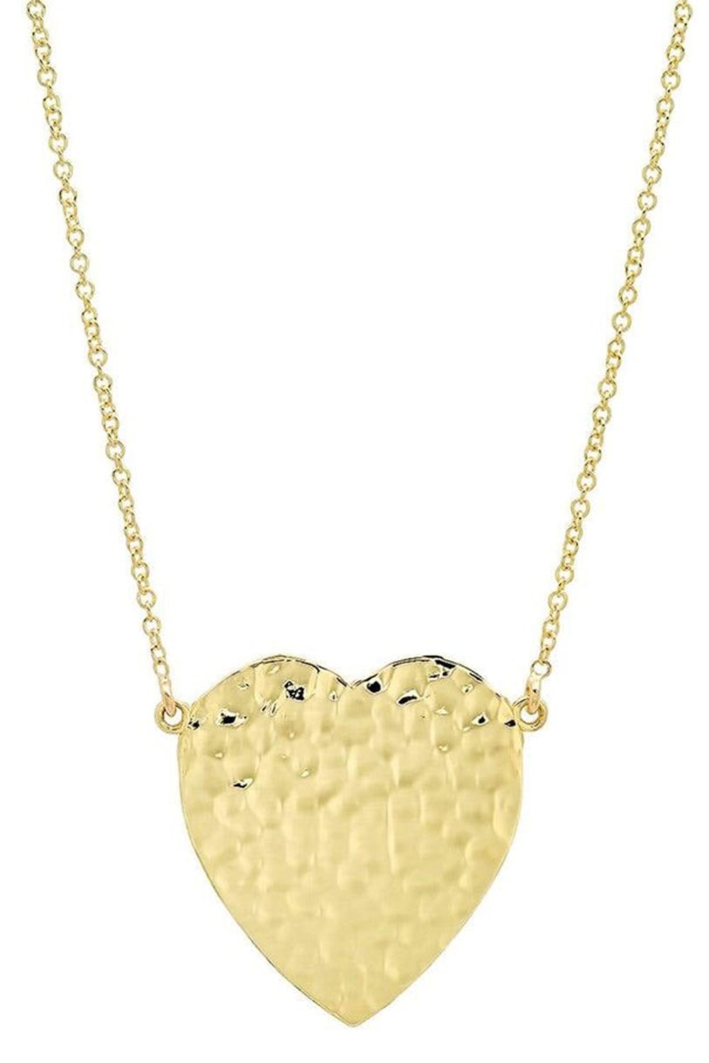 JENNIFER MEYER-Hammered Heart Necklace-YELLOW GOLD