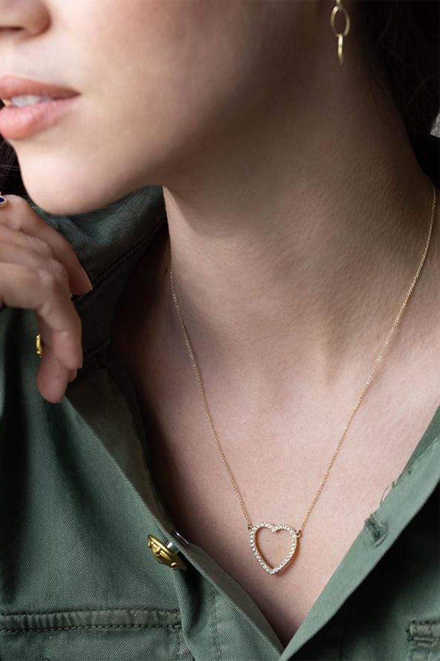 Large Diamond Open Heart Necklace JENNIFER MEYER – Marissa