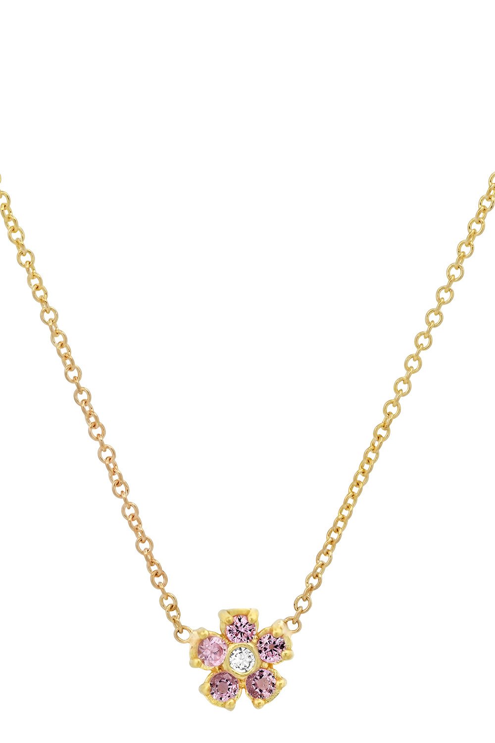 JENNIFER MEYER-Mini Flower Necklace-YELLOW GOLD
