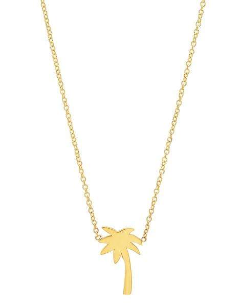 JENNIFER MEYER-Palm Tree Pendant Necklace-YELLOW GOLD