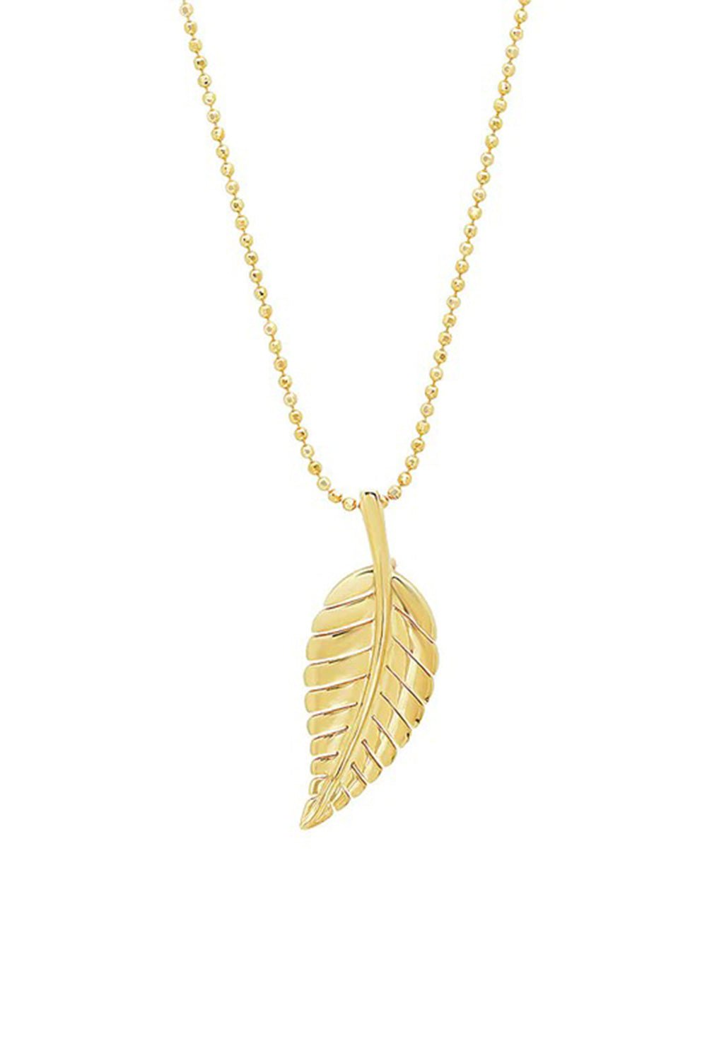 JENNIFER MEYER-Small Leaf Necklace-YELLOW GOLD