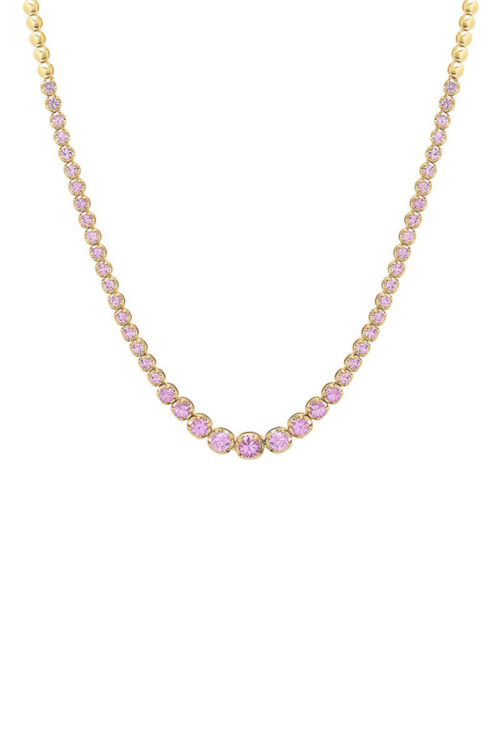 Pink Tennis Necklace | Modern Rhinestone Necklace – MOUNSER