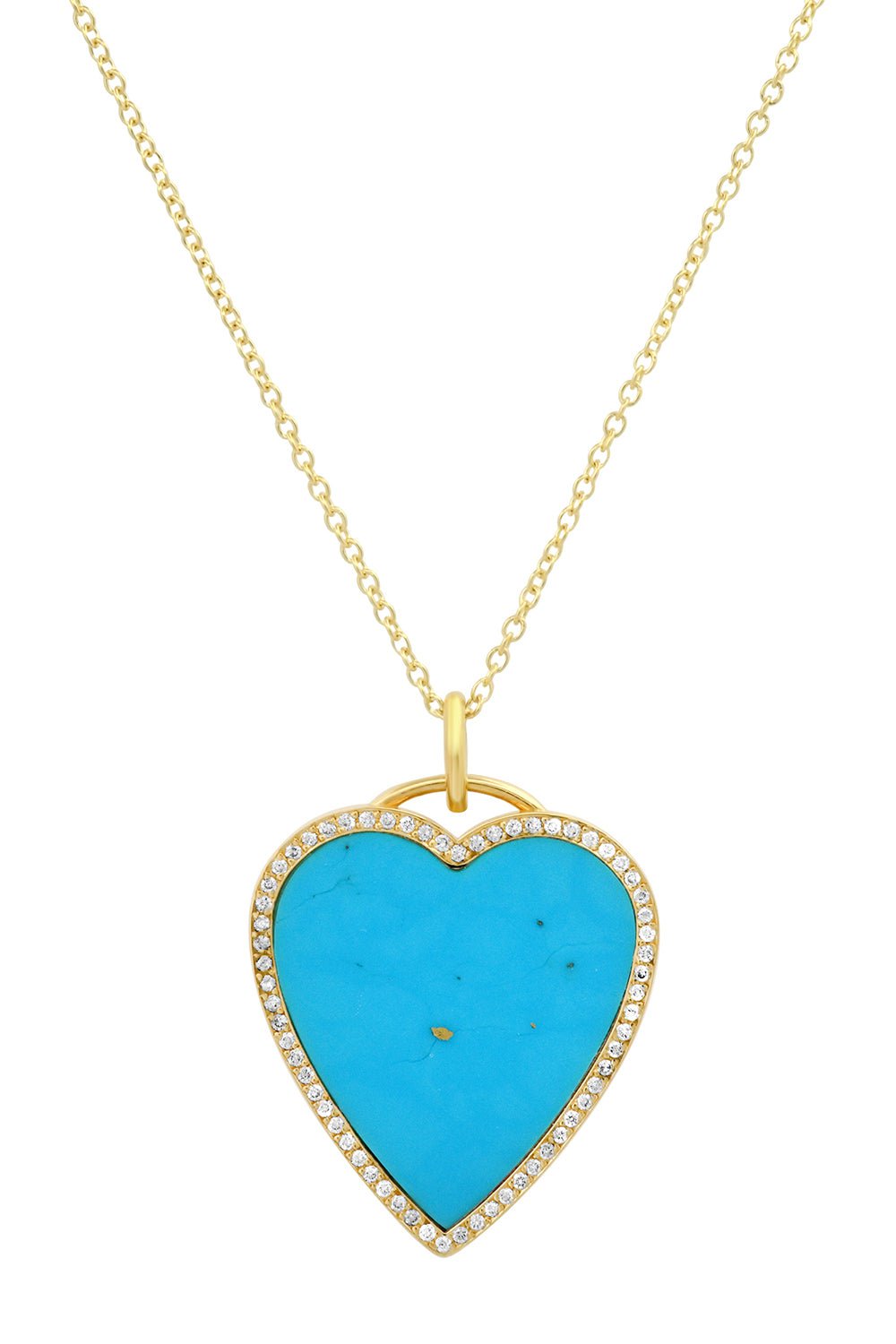 JENNIFER MEYER-Large Inlay Heart Necklace-YELLOW GOLD