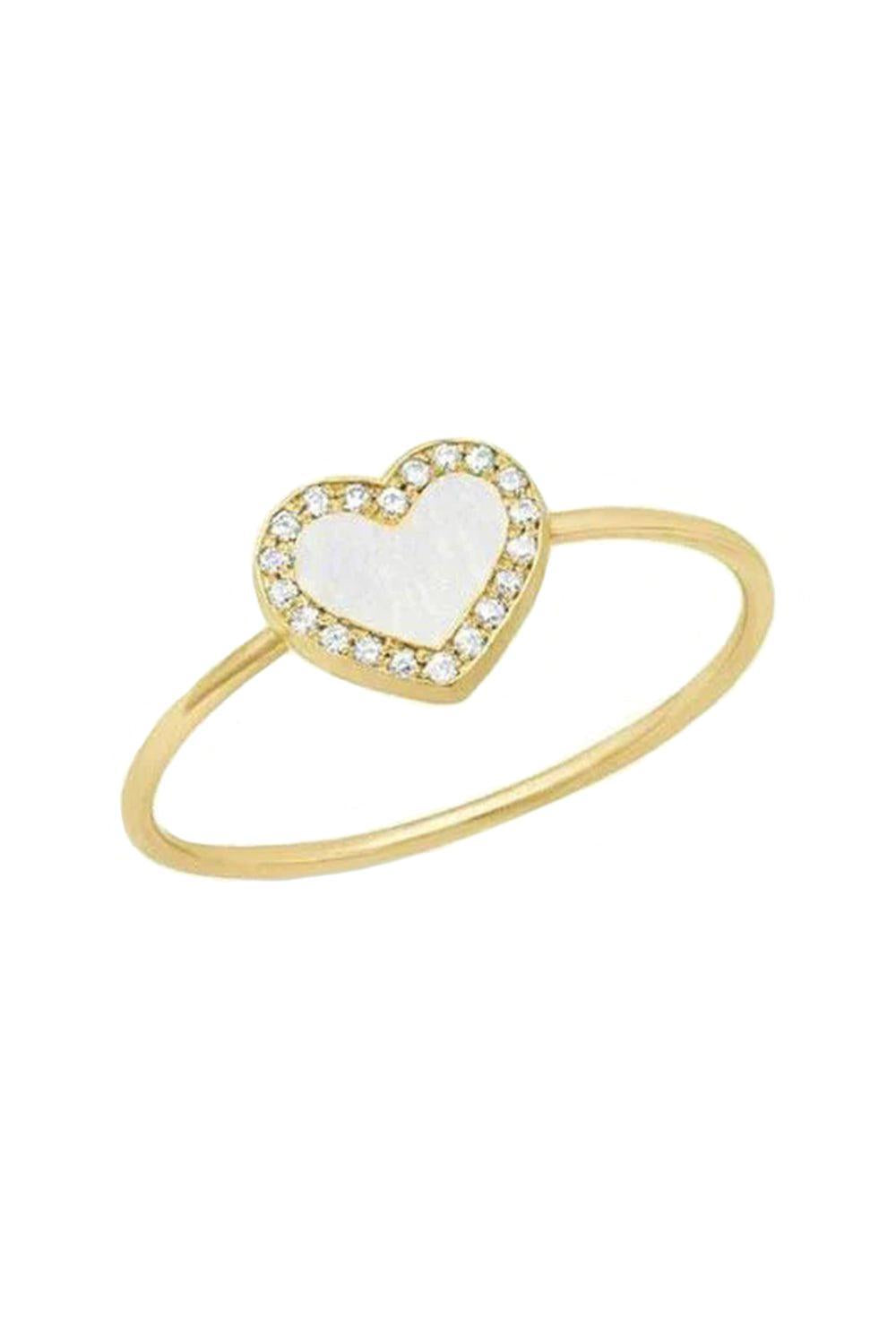 Extra Small Mother of Pearl Inlay Heart Ring-YELLOW GOLD-6.5-JEWELRYFINE JEWELRING-JENNIFER MEYER