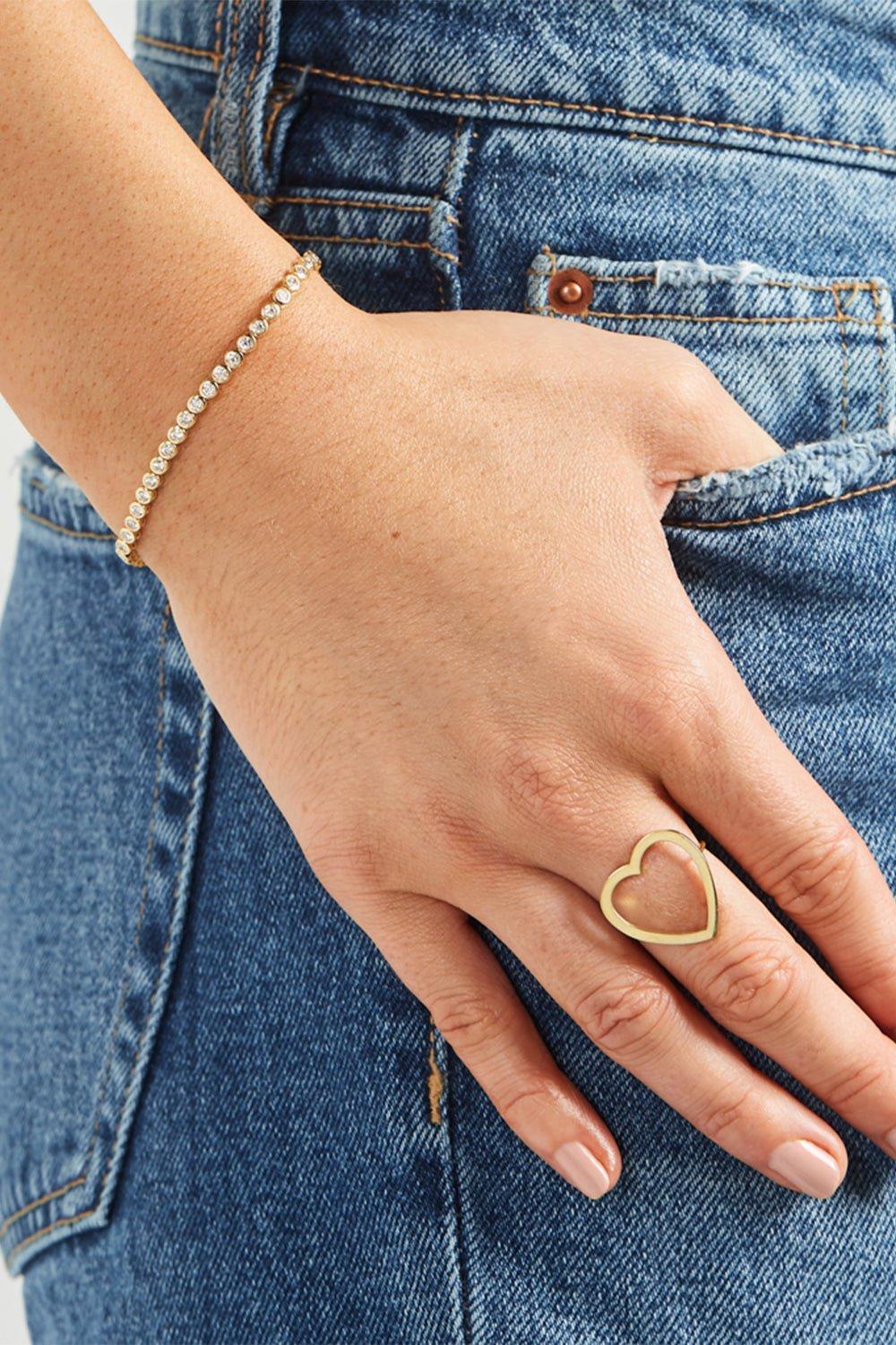 JENNIFER MEYER-Large Open Heart Ring-YELLOW GOLD