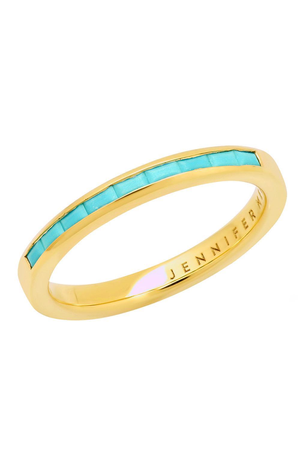 Turquoise Channel Set Baguette Ring-YELLOW GOLD-6.5-JEWELRYFINE JEWELRING-JENNIFER MEYER