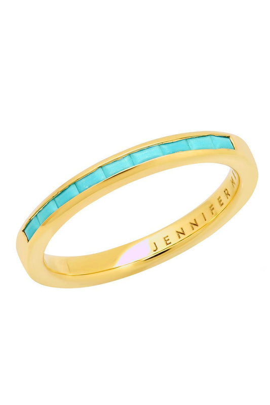 Turquoise Channel Set Baguette Ring-YELLOW GOLD-6.5-JEWELRYFINE JEWELRING-JENNIFER MEYER