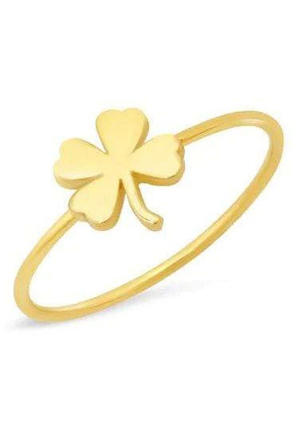 JENNIFER MEYER-Mini Clover Ring-YELLOW GOLD