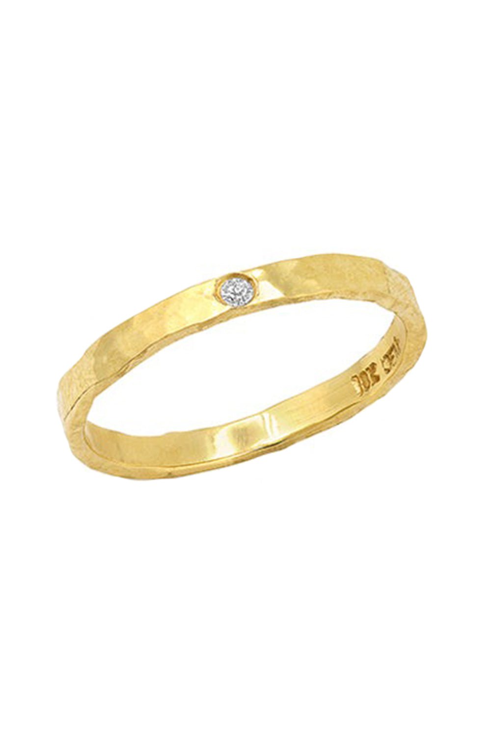 JENNIFER MEYER-Hammered Diamond Ring-YELLOW GOLD