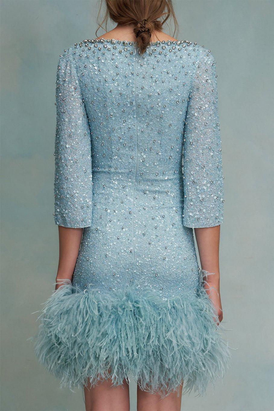 jenny packham mini dress Jenny Packham Dazzle Sequin-Embellished Tulle Mini Dress in Natural