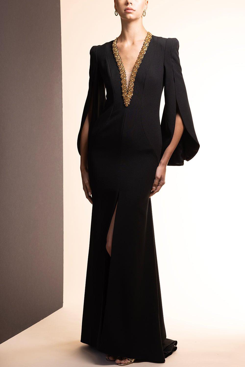 JENNY PACKHAM-Cozumel Embelished Cape Gown-