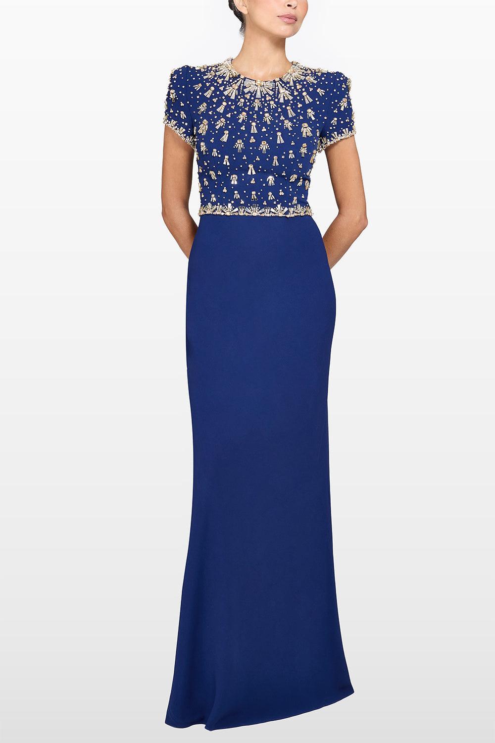 Milla Embellished Gown-BLUE-4-CLOTHINGDRESSGOWN-JENNY PACKHAM