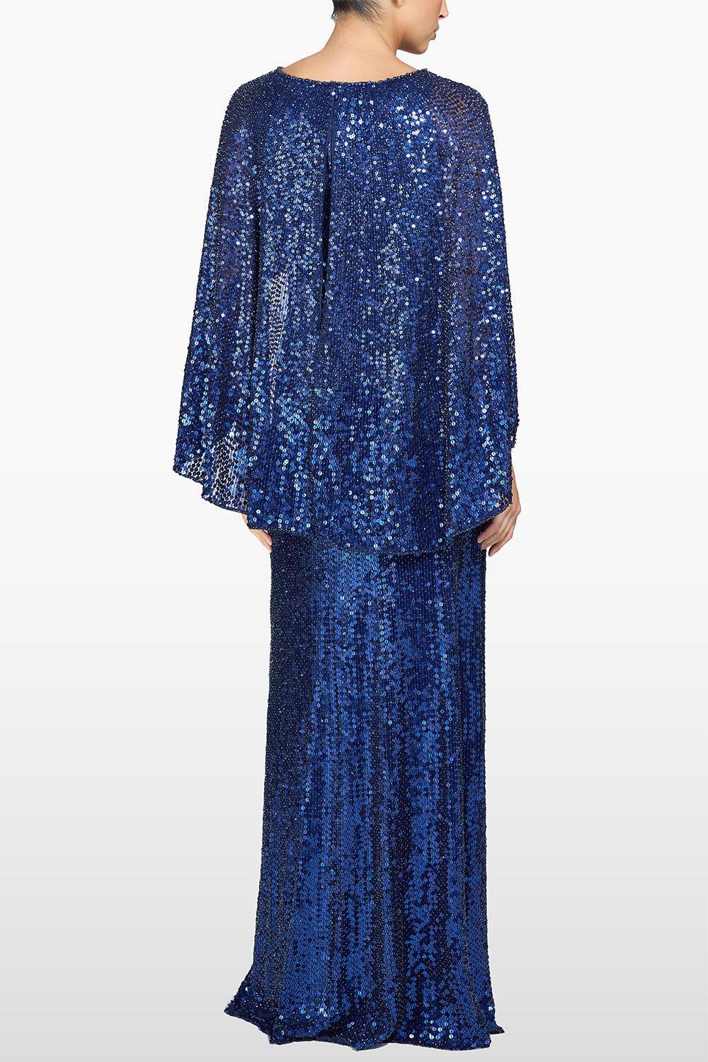  Elvira Sequin Cape Gown-BLUE-8-CLOTHINGDRESSGOWN-JENNY PACKHAM 