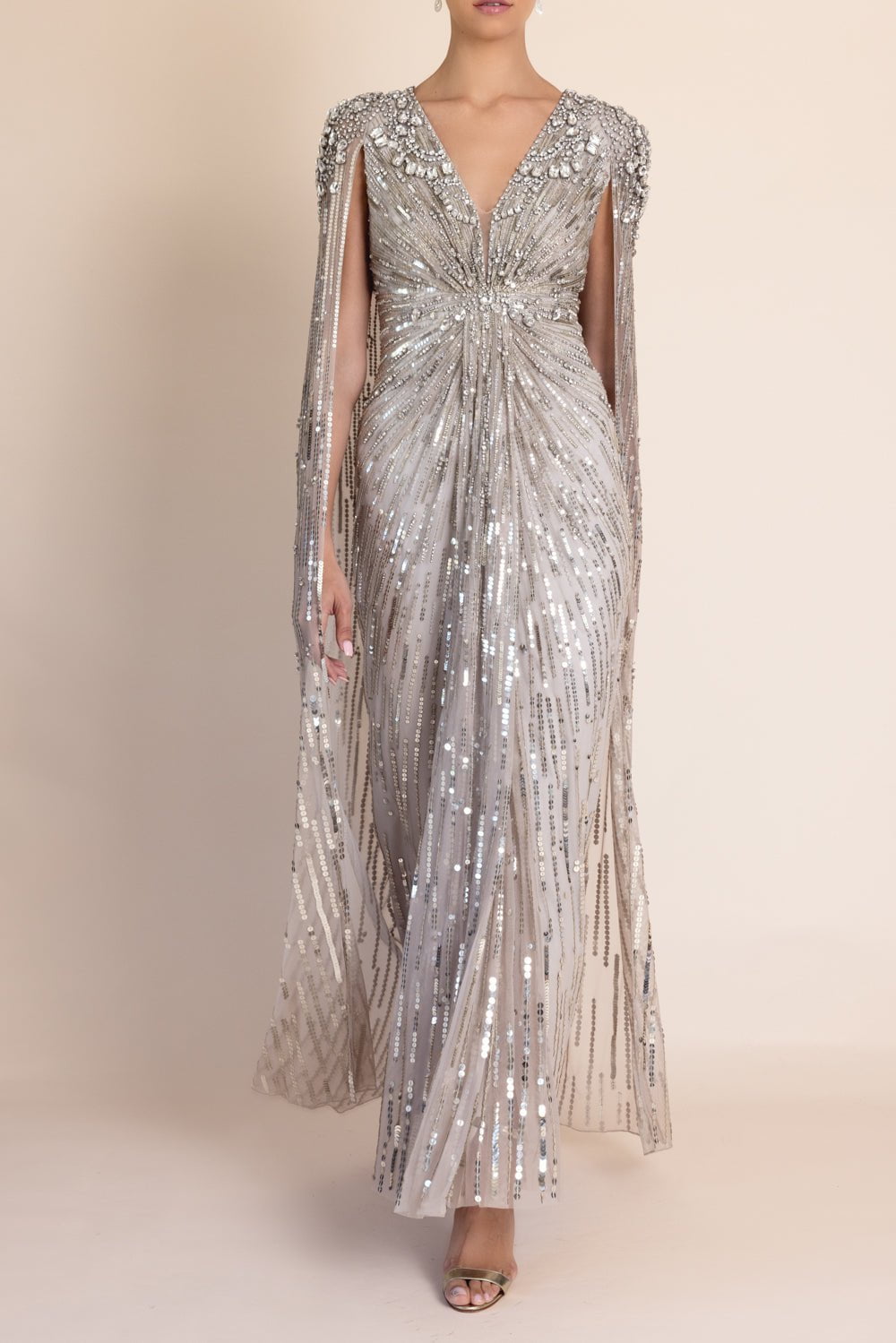 JENNY PACKHAM-Lotus Lady Gown - Platinum-